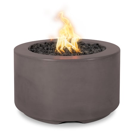 The Outdoor Plus 32 Round Florence Fire Pit, GFRC Concrete, Chestnut, Plug & Play Electronic Ignition, Natural Gas OPT-FL3218EKIT-CST-NG
